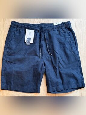 Report Collection Men’s Summer Linen Blend Shorts Navy XL NWT Vacation Travel
